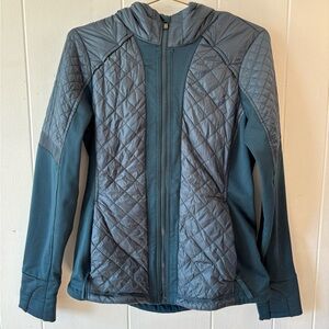 Athleta Women's Quilted Full Zip Jacket - Dark Teal/Blue